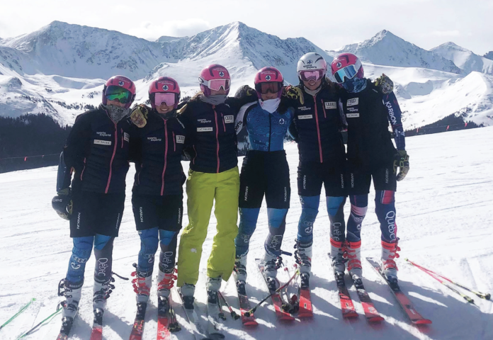 The Ski Québec Alpin Women’s Team could be spotted about Kremmling for the last week and a half, represented by athletes Caroline Beauchamp, Sarah Bennett, Olivia Carrier, Alexandra Cossette, Justine Lamontagne, Mika-Anne Reha, and coaches Francis Royal, Dillon Prophet, and Justine Parent. The Team was in the High Country, trying to make up lost training and competitive impacts during their 2020-2021 season.